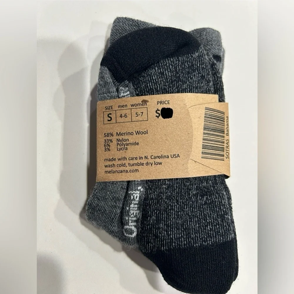 Melanzana Adult Small Trekking Padded Socks Grey Blue NWT Merino Wool Melly